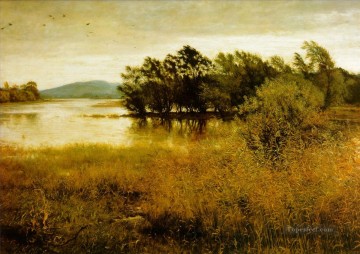 ブルック川の流れ Painting - 寒い 10 月の風景 ジョン・エヴェレット ミレー川